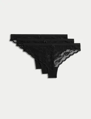 3 pcs. all over lace thong Marks & Spencer, black