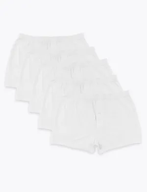 5 Pairs Marks & Spencer Cool & Fresh Pure Cotton Jersey Boxers, White