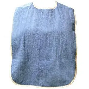 Adult Bib with Velcro Closure and Vinyl Backing, Blue, 18" x 30"