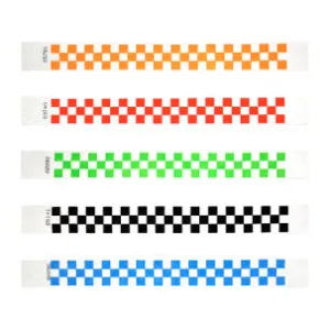 Tyvek Checker Pattern  Wristbands - Free Shipping!